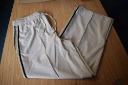 *Lady’s Cream Wide Leg Side Stripe Trousers with Elasticated Waist Size: XL