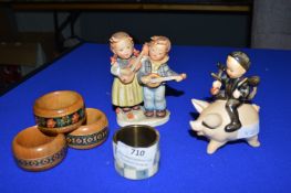 2x Goebel Children Figure, plus Napkin Rings, etc.
