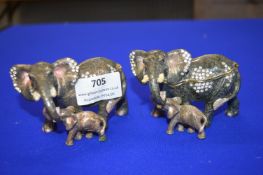 2x Enamelled Elephant Trinket Boxes