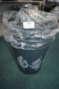 *6x Grey Metal Bins with Leaf Design