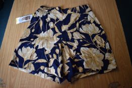 *Hilary Radley Navy & Beige Floral Shorts Size: S