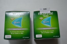 2x Packs of Nicorette 2mg Nicotine Gum