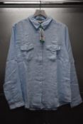 *Jachs Girlfriend Long Sleeve Baby Blue Linen Shirt Size: XL