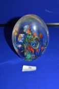 Large Glass Paperweight with Tropical Fish