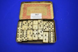 Miniature Bone Domino Set