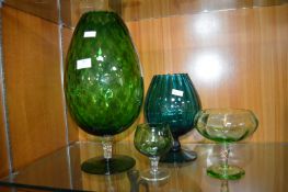 Oversized Coloured Brandy Glasses, etc.