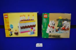 2x Small Lego Sets: Polar Bears and Birthday Cake