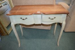 Shabby Chic Grey Painted Two Drawer Console Table