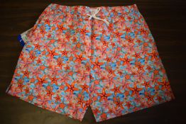 *Swims Men’s Starfish Print Swim Shorts with Rear Zip Pocket Size: L