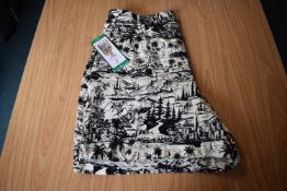 *Hilary Radley Linen Black & Cream Print Shorts Size: XL