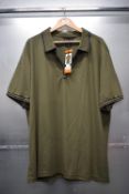 *Ernest Sewn Green Quater-Zip Polo Size: Size: XXL