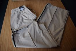 *Lady’s Cream Wide Leg Side Stripe Trousers with Elasticated Waist Size: L