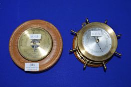 2x Small Wall Mounted Barometers
