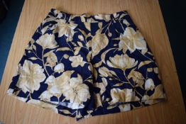 *Hilary Radley Navy & Beige Floral Shorts Size: L
