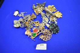 Vintage Costume Jewellery Brooches