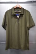 *Ernest Sewn Green Quater-Zip Polo Size: Size: L