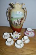 Decorative Vase and Miniature Tea Set