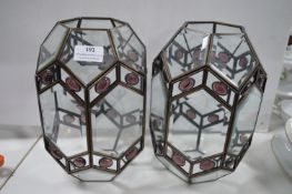 2x Glass Lampshades