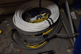 Three Core Cable, 110v Extension Lead, and Plastic Pipe Trunking