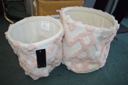 Set of Two Pink Ruffle Baskets