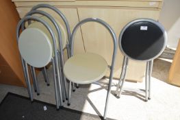 5x Folding Metal Framed Stool