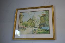 Continental Watercolour Street Scene