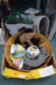Mixed Lot Including Baskets, Gloves, Pottery, etc.