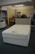 Two Drawer Double Divan Bed with Sleepeasy Memory Sensation 800 Mattress, and Grey Upholstered