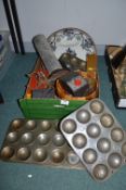 Vintage Homewares Including Meat Plates, Baking Tins, etc.