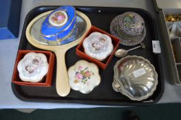 Pottery Trinket Boxes, Mirror, etc.