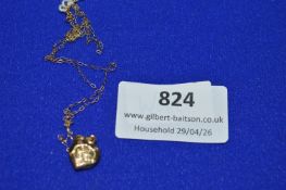 9ct Gold Heart Pendant & Chain ~0.6g