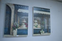 Pair of French Chocolate Shop Pictures