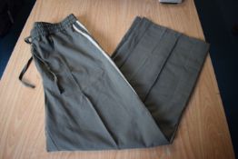 *Lady’s Khaki Wide Leg Side Stripe Trousers with Elasticated Waist Size: L