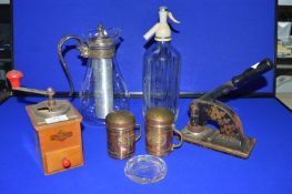 Vintage Collectibles Including Book Stamp, Coffee Grinder, etc.