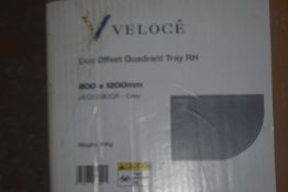 Duo Offset Quadrant Tray Righthand in Grey 800x1200mm