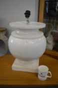 Large White Painted Lamp Base