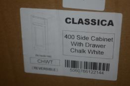 Classica 400 Side Cabinet with Drawer in Chalk White