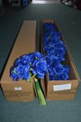 *2x Boxes of Artificial Blue Roses