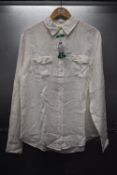 *Jachs Girlfriend Long Sleeve White Linen Shirt Size: XL