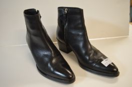 Clarkes Black Leather Ankle Boots Size: 8