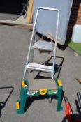 Aluminium Folding Three Tread Step Ladder, and Garden Kneeler
