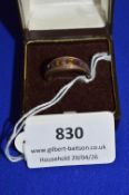 9ct Gold Ring with Inset Gemstones (1x missing stone) ~3g gross