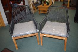 Pair of Mesh Backed Easy Chairs