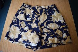 *Hilary Radley Navy & Beige Floral Shorts Size: L