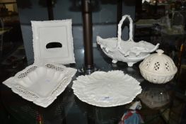 Cream Ware Dishes and Photo Frame etc. Including Royal Worcester