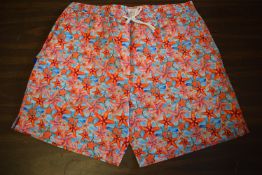 *Swims Men’s Starfish Print Swim Shorts with Rear Zip Pocket Size: L