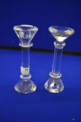 Pair of Cut Glass Lead Crystal Candlesticks