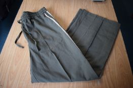 *Lady’s Khaki Wide Leg Side Stripe Trousers with Elasticated Waist Size: L