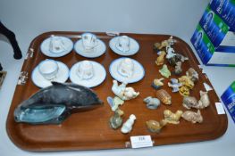 Wade Whimsies, Poole Dolphin, and a Miniature Tea Set