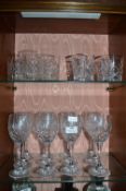Set of 12x Cut Lead Crystal Wine Glasses, plus Matching Tumblers and Hi-Balls